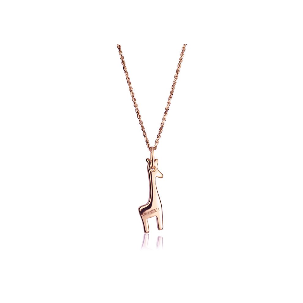 18kt Rose Gold Chain Giraffe Necklace