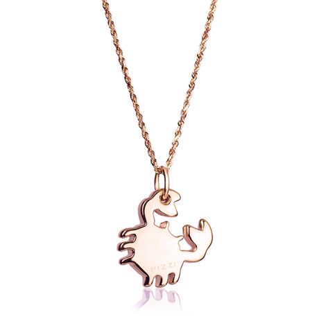18kt Rose Gold Chain Crab Necklace