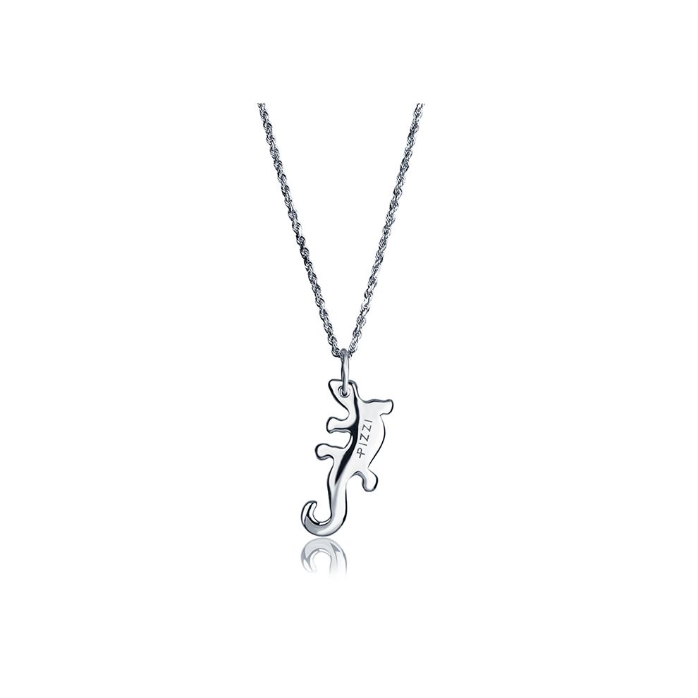 18kt white Gold Chain Lizard Necklace