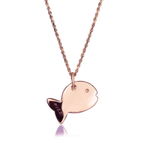 18kt Rose Gold Chain Fish Necklace