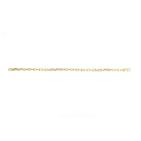 Rolò chain bracelet with rectangular links in 18kt yellow gold