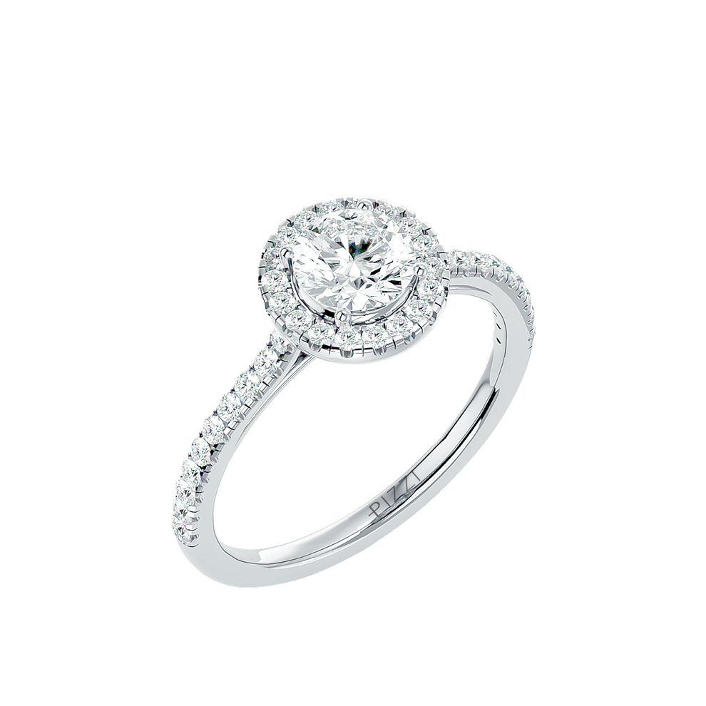 Halo Solitaire Ring 1.00 ct...