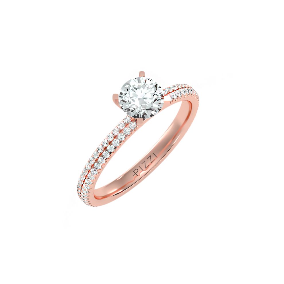 Pavè Solitaire Ring in 18k...