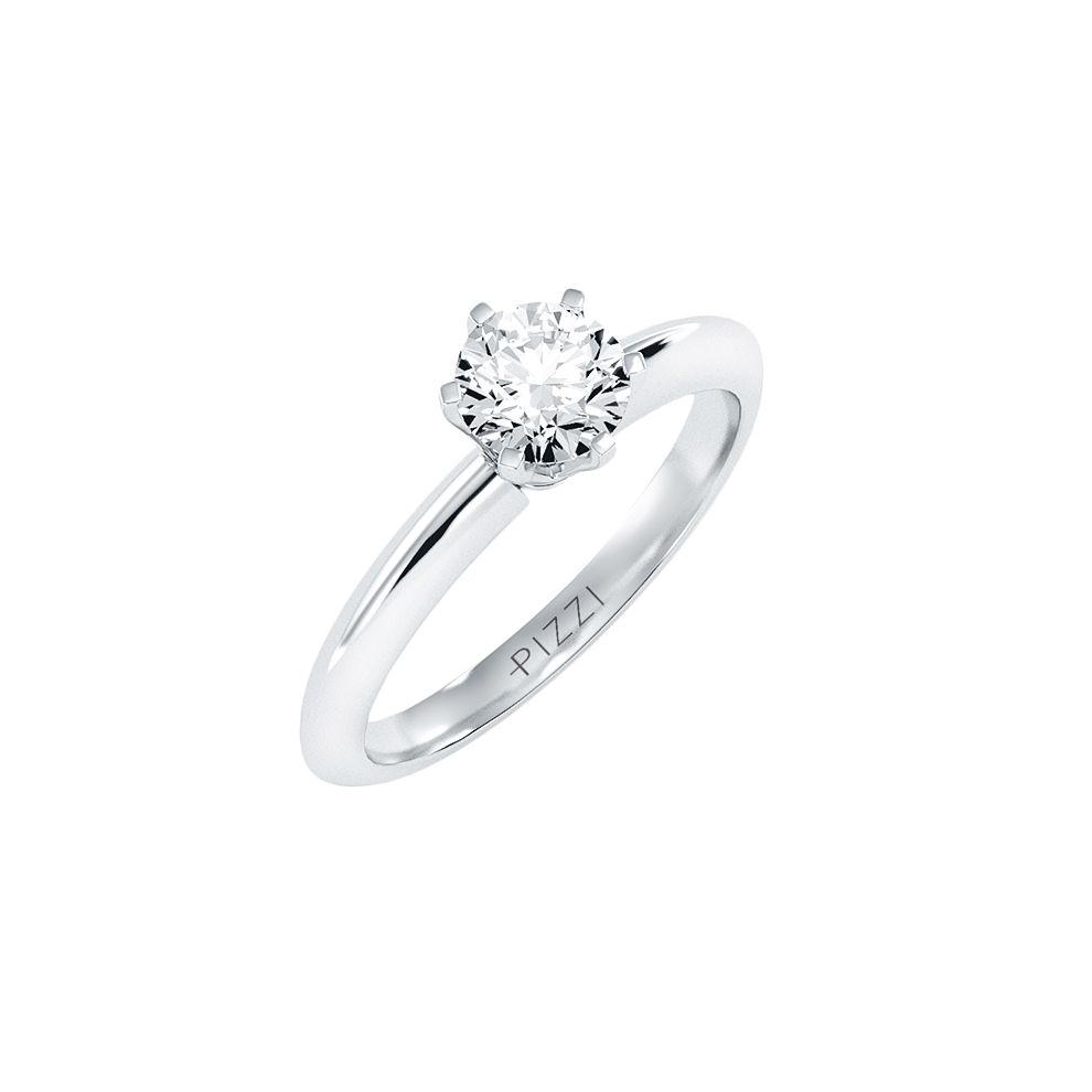 Solitaire Ring in 18k White...