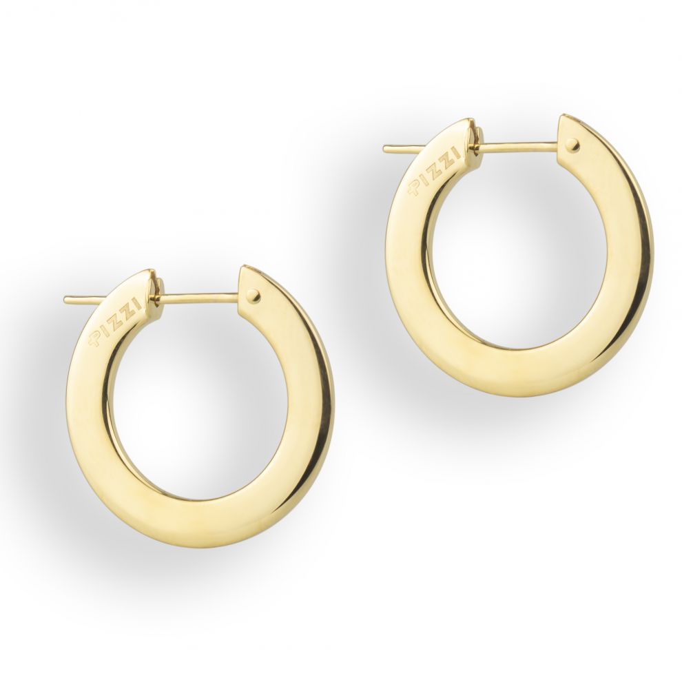 18kt yellow gold earrings, 23 mm round.