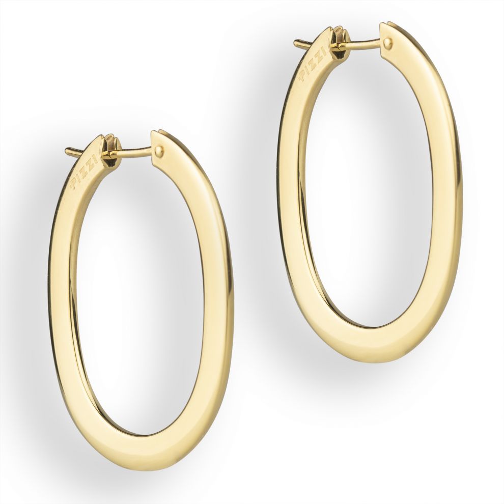 40 mm 18kt yellow gold oval earrings