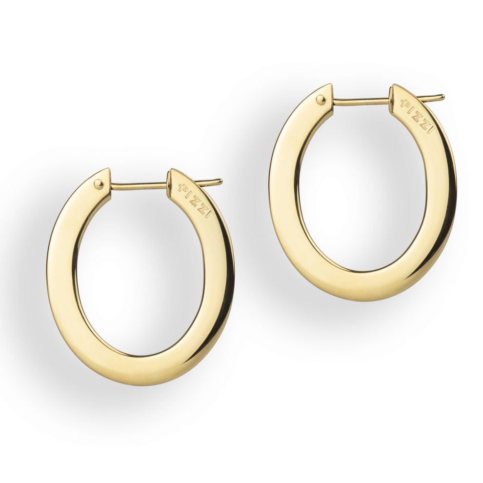 30 mm 18kt yellow gold oval earrings