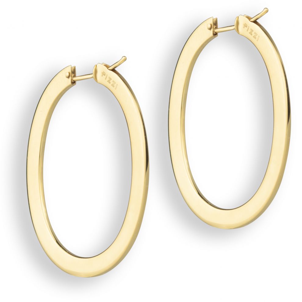 45 mm 18kt yellow gold oval earrings