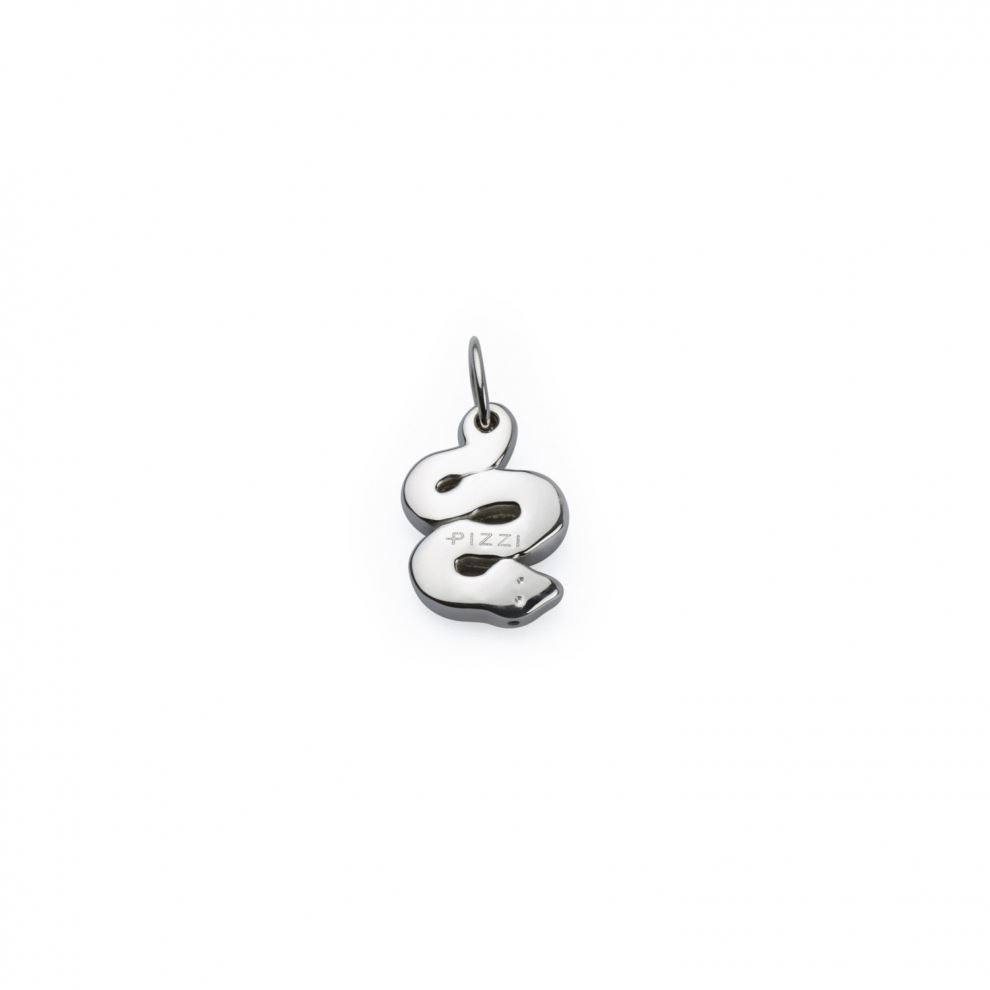 Silver necklace with snake pendant