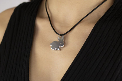 Collana con pendente in argento  coniglio grande