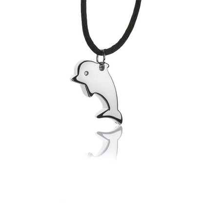 Collana con pendente in argento delfino grande