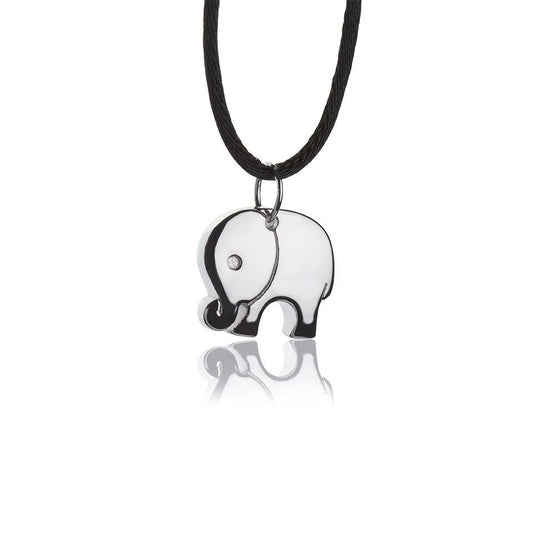 Collana con pendente in argento elefante grande