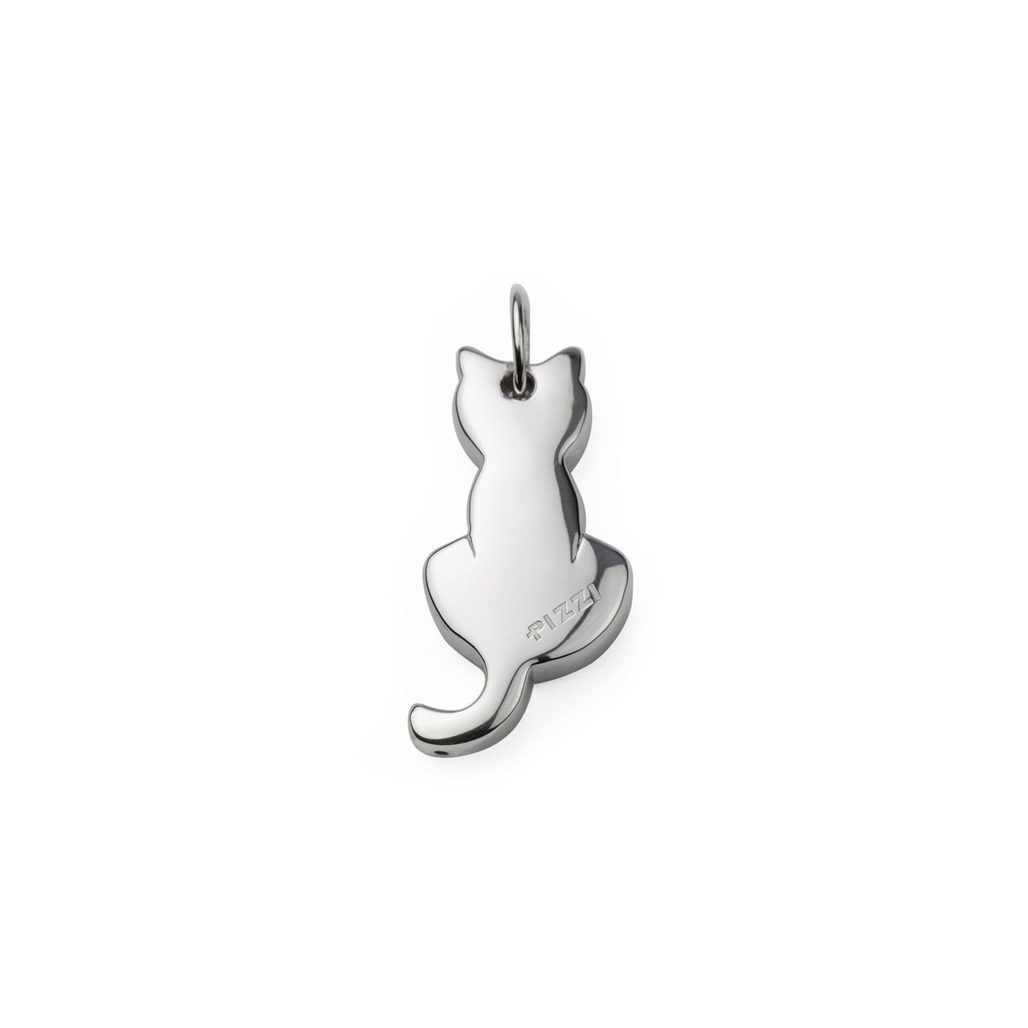 Collana con pendente in argento gatto grande
