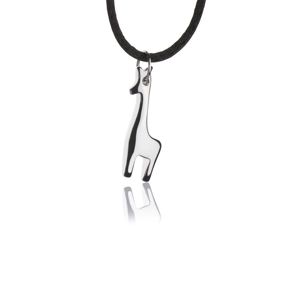 Collana con pendente in argento giraffa grande