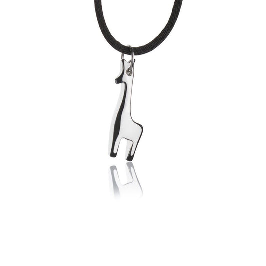 Collana con pendente in argento giraffa grande
