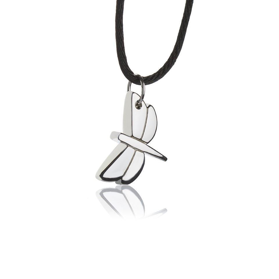 Große Libellen-Silberanhänger-Halskette