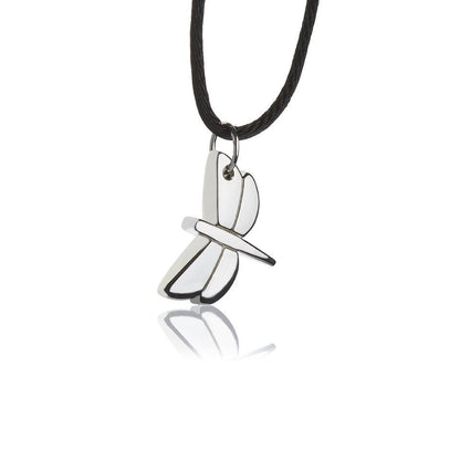 Collana con pendente in argento libellula grande