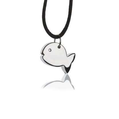 Collana con pendente in argento pesce grande