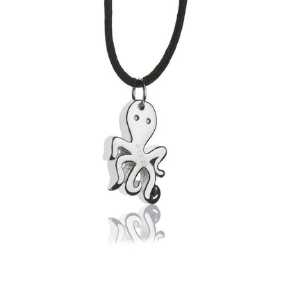 Collana con pendente in argento polipo grande