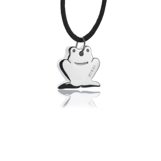 Collana con pendente in argento rana grande