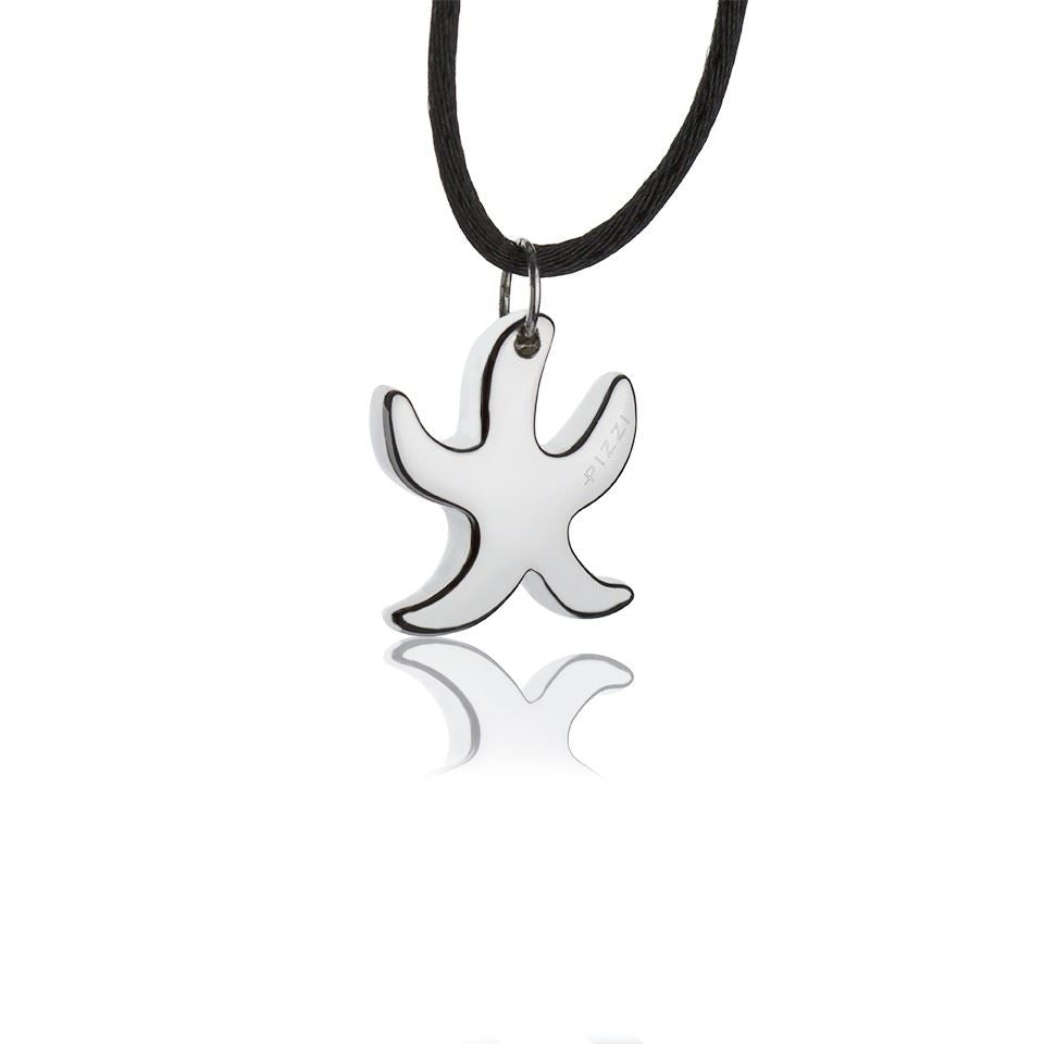 Collana con pendente in argento stella marina grande