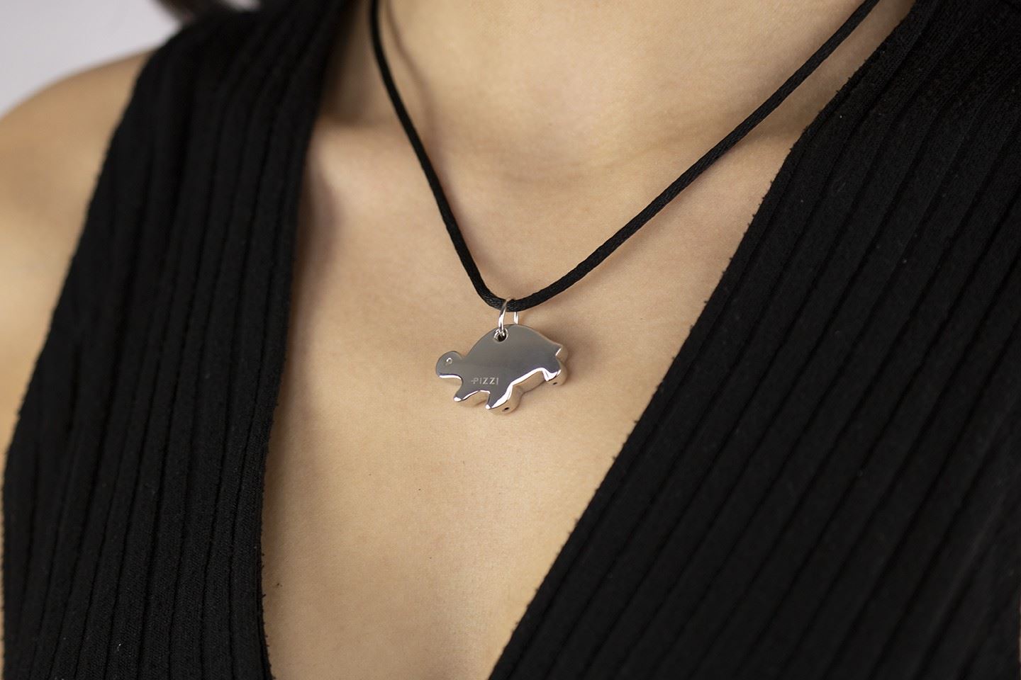 Collana con pendente in argento tartaruga grande