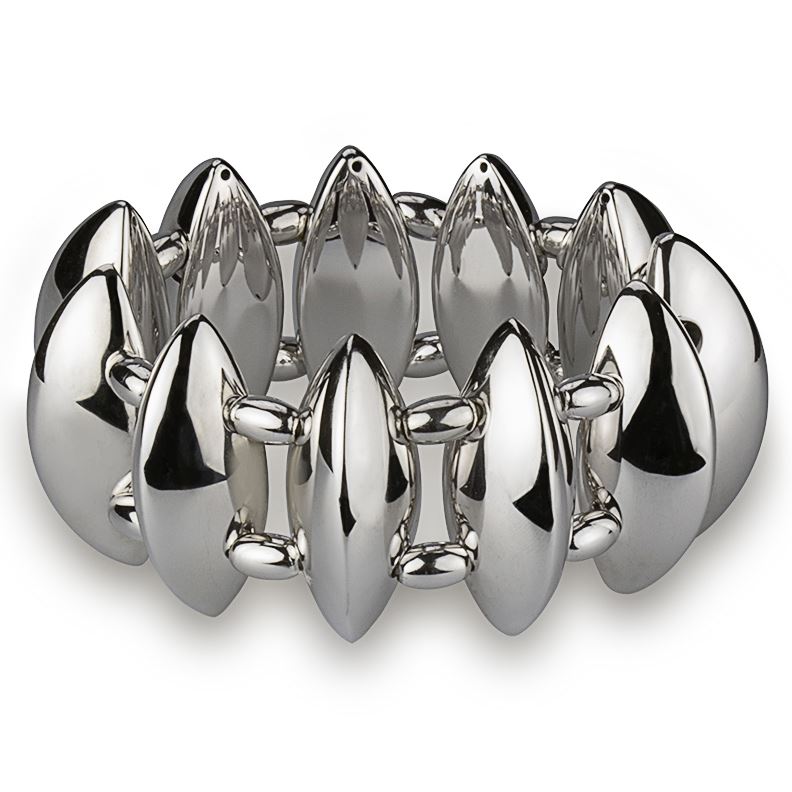 Bracciale in argento elasticizzato lucido