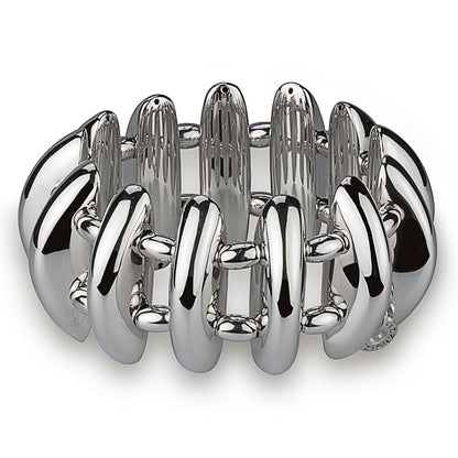 Stretchy shiny silver bracelet