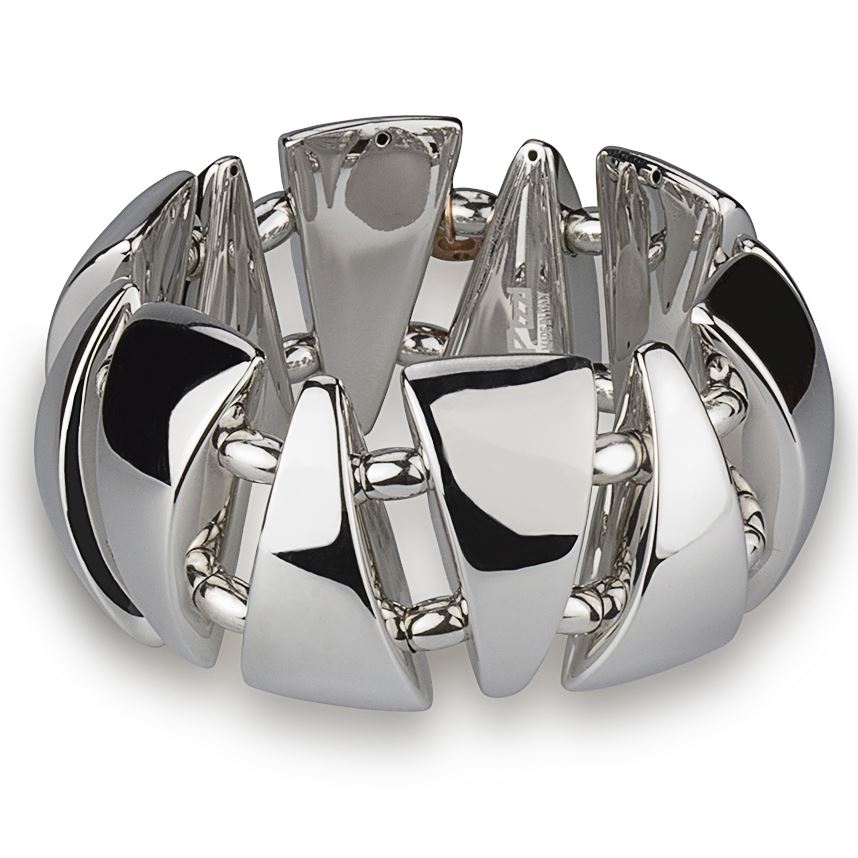 Bracciale in argento elasticizzato  a triangoli lucidi
