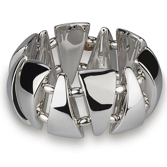 Bracciale in argento elasticizzato  a triangoli lucidi
