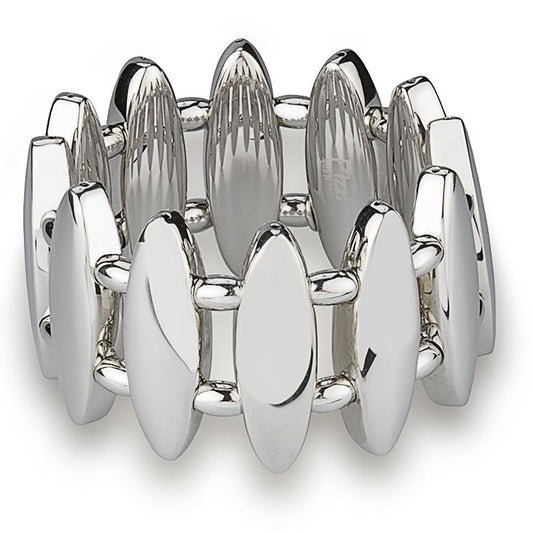 Bracciale  in argento elasticizzato ovali lucidi