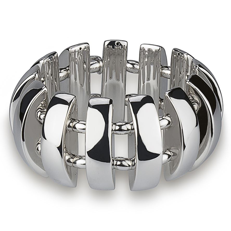 Elastisches silbernes Armband mit glänzenden Rechtecken