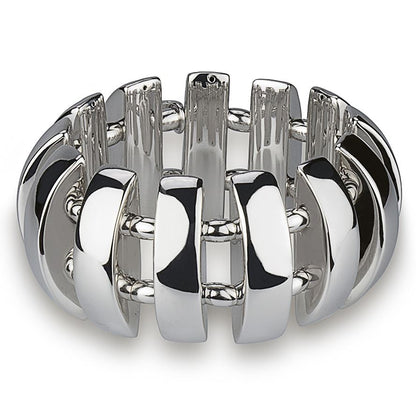 Stretch silver bracelet with shiny rectangles