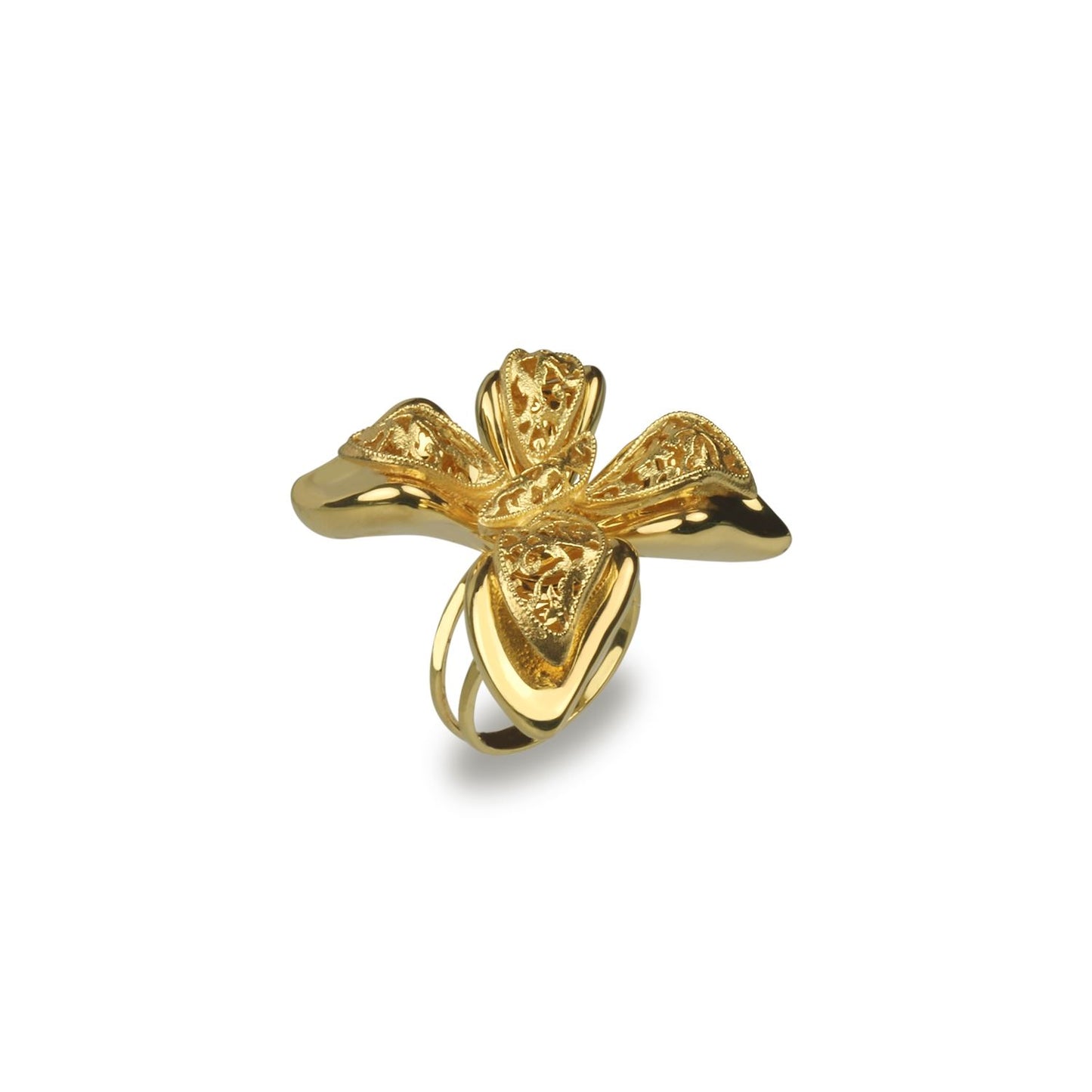 Anello farfalla in oro giallo 18kt grande
