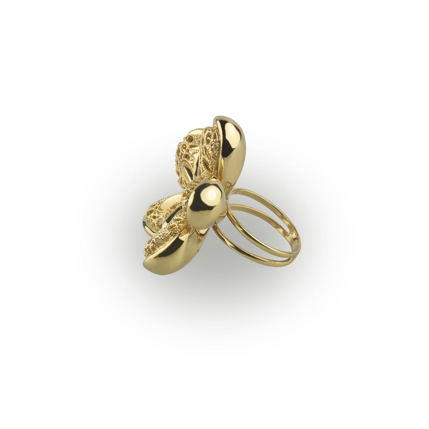 Großer Blumenring aus 18-karätigem Gelbgold