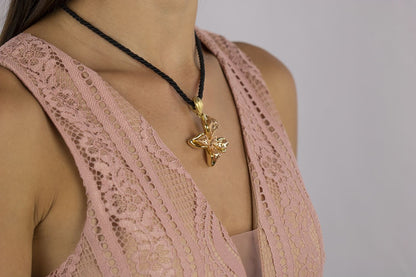 Collana farfalla in oro giallo e oro rosa 18kt