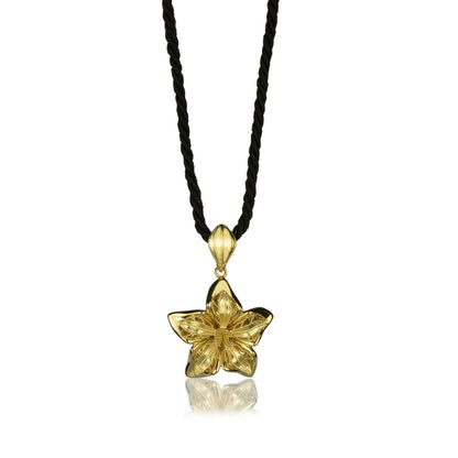 Collana fiore in oro giallo 18 kt