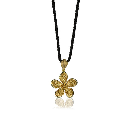 Collana fiore in oro giallo 18 kt