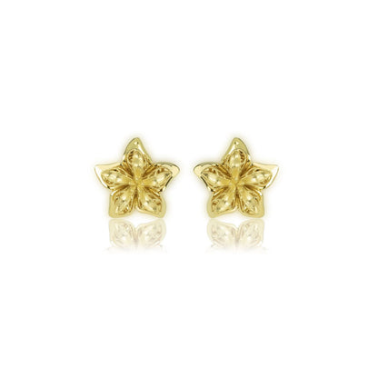 Ohrringe in Blumenform aus Gelbgold mit Clipverschluss