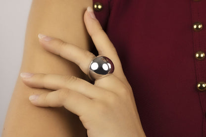 Anello in argento onde lucido