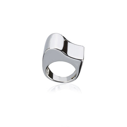 Anello in argento onde lucido
