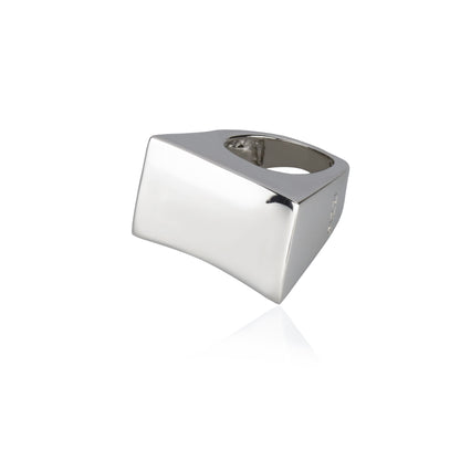 Anello in argento onde lucido