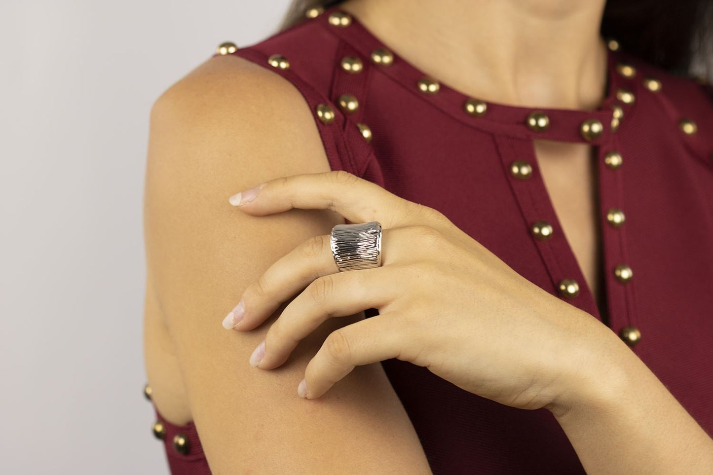 Anello in argento onde rigato