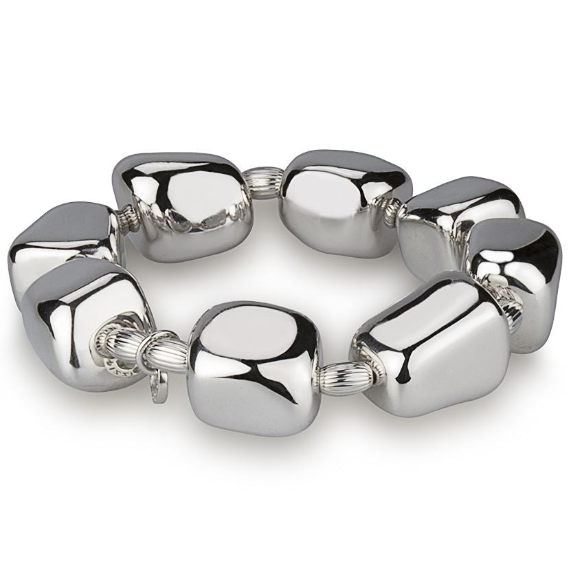 Bracciale in argento elasticizzato  a pepite