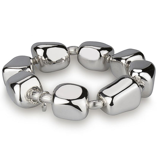 Bracciale in argento elasticizzato  a pepite