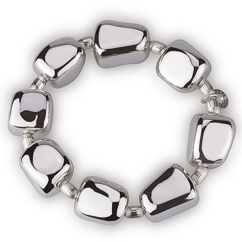 Bracciale in argento elasticizzato  a pepite