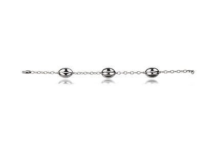Silver chain bracelet with polished ovals