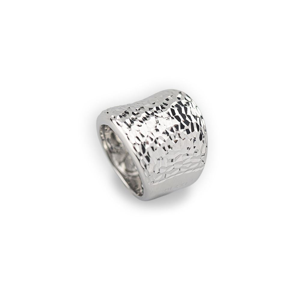 Verschlungener Diamantwellen-Silberring