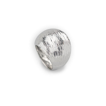 Anello in argento onde cortecciato