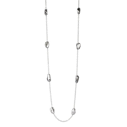 Collana argento lunga elementi incisi